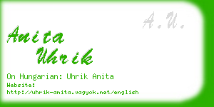 anita uhrik business card